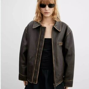 Mango Selection genuine leather jacket